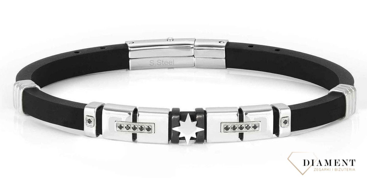 Bransoletka męska Nomination City z różą wiatrów i czarnymi cyrkoniami 028816 014. Czerń pasuje do każdego koloru, tak więc bransoletka jest poprzez swój kolor uniwersalna i bardzo praktyczna (3) — kopia.jpg